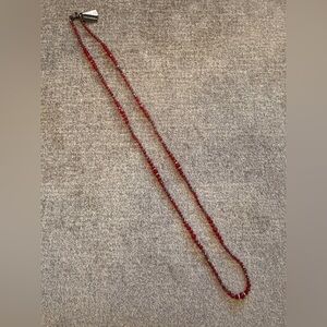 WHBM Elegant Red Beaded Necklace